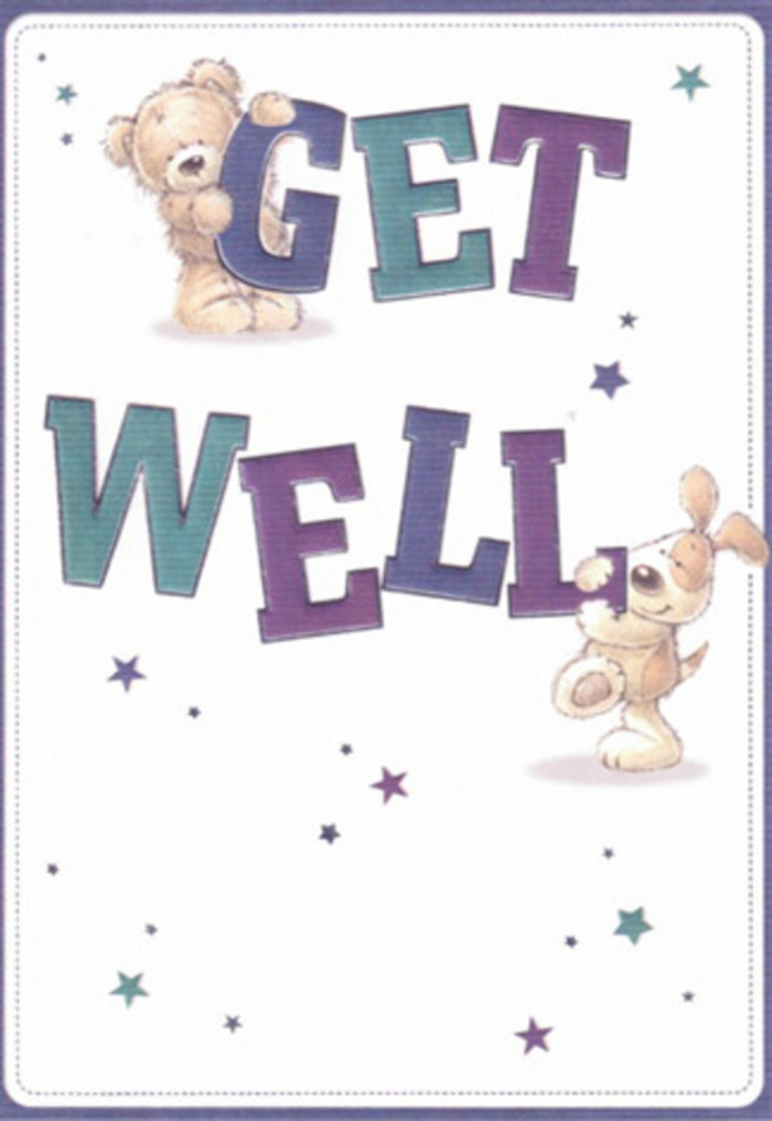 A little celebration of hope unfolds in this charming get well card, bustling with the heartfelt goodwill true to the heart of Charlton. The playful illustration stars an endearing teddy-his smile kind and his presence steady-perched upon the first word, while a floppy-eared pup lounges sweetly by the second, their unity bringing a sense of joyful reassurance. The bold lettering, awash in purples, teals, and gentle aquas, gleams with encouragement, reminiscent of vibrant floral bouquets seen in the local market. Twinkling stars scatter through the soft, white canvas, evoking the gentle optimism that flowers and cards bring to loved ones across the SE7 community. Every lovingly drawn brushstroke-the bear's soft fluff, the puppy's velvet-fur-offers a near-tangible sense of comfort, paired perfectly with a lush arrangement from Charlton Flowers. In every thoughtful detail, there is a testament to the sincere care and artistry a local florist pours into each project, creating a spirited gesture of hope and healing for neighbours and friends alike.
