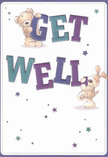 This cheerful get well card, brimming with playful spirit and caring intent, is a gentle nod to the community heart of Charlton. Illustrated with a bright-eyed teddy bear and a floppy-eared puppy-both radiating comfort-the card's big, vibrant 'Get Well' letters stand boldly in hues of indigo and teal, carrying positivity across a smooth cream background. Sparkling stars in varying shades of blue and purple accentuate the optimistic mood, much like the uplifting touch of a bouquet prepared fresh for local delivery. The lovingly detailed textures invite a sense of warmth and cuddly reassurance, reminiscent of the personal care taken at Charlton Flowers with each bespoke arrangement. Light dances across the card's surface, emphasizing its welcoming, airy mood-the kind of heartfelt encouragement perfect for supporting friends and family throughout the Charlton area, whatever the occasion may be.
