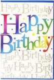 This birthday card captures the spirit of a bright Charlton morning, where colour and light work together to lift the mood before the celebration even begins. The central message, Happy Birthday, is spelled out in generously sized, rounded letters that almost seem to float above the surface. Each letter shifts through a luminous gradient of colour, from juicy cherry red through rose, peach, and vivid orange, into warm yellow, then crisp green, aquamarine, and deep twilight blue, ending in a touch of royal purple. The blending is smooth and polished, giving the text a soft, glowing effect, as if illuminated from within. Behind this lively phrase, the entire card is adorned with delicate golden handwriting, repeating the words Happy Birthday to you in slender, swirling lines that sweep from edge to edge. The script forms a subtle, decorative pattern, like fine lace or trailing vines, and appears to glint as the card catches the light-similar to how late-afternoon sun flashes on car roofs along Charlton Church Lane. The background itself is a light, neutral tone that allows both the rainbow letters and the golden script to stand out clearly, creating an elegant contrast. When imagined in hand, the card feels smooth with tiny, raised glimmers where the gold ink lies, offering a tactile sense of luxury. This combination of bold, joyful colour and refined metallic detail makes the card ideal for pairing with a fresh bouquet delivered locally-perhaps bright gerberas or mixed seasonal stems-so the recipient in Charlton receives not just a simple greeting, but a coordinated moment of joy and thoughtful design.